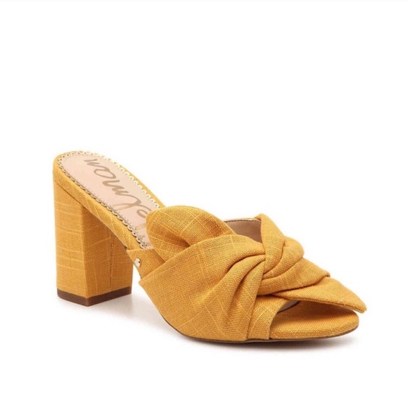 Sam Edelman Shoes - Sam Edelman Oda Mustard Yellow Bow Knotted Mules